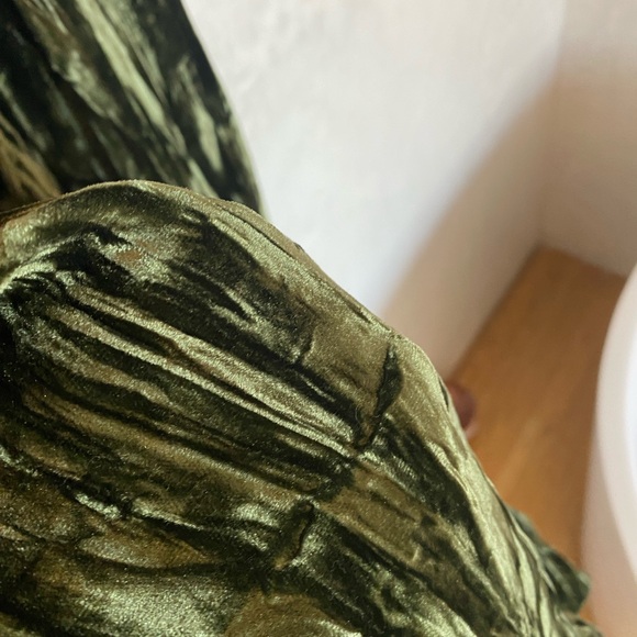 Batsheva green crushed velvet skirt ankle-length xs 0/2 - Picture 3 of 4